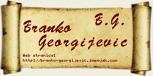 Branko Georgijević vizit kartica